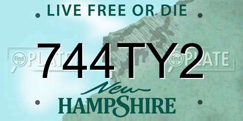 744TY2 New Hampshire License Plate