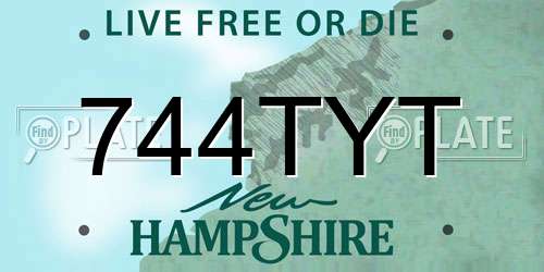 744TYT New Hampshire License Plate