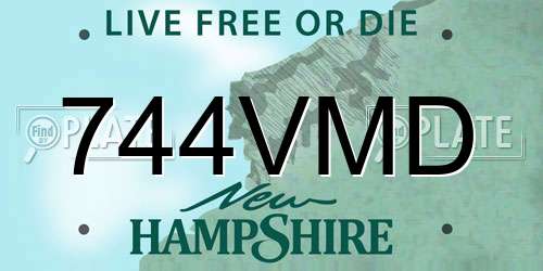 744VMD New Hampshire License Plate