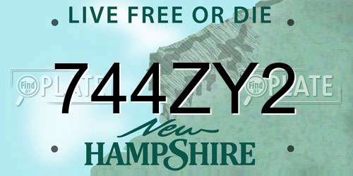 744ZY2 New Hampshire License Plate