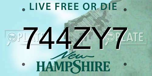 744ZY7 New Hampshire License Plate