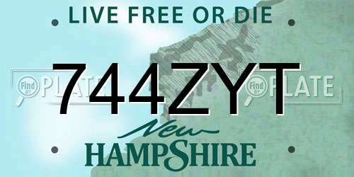 744ZYT New Hampshire License Plate