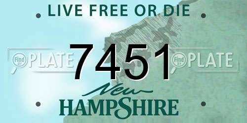 7451 New Hampshire License Plate