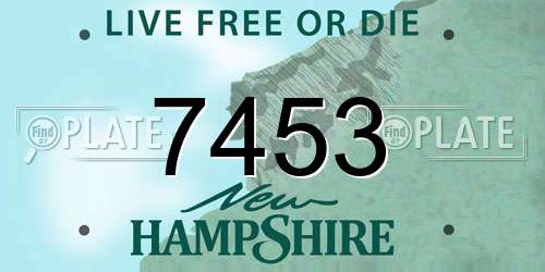7453 New Hampshire License Plate