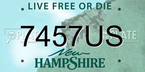 7457US New Hampshire License Plate