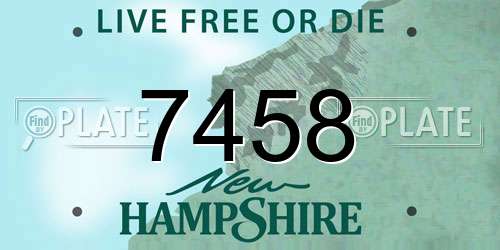 7458 New Hampshire License Plate
