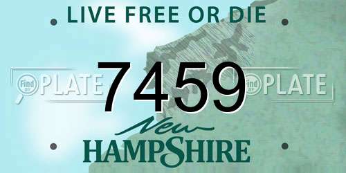 7459 New Hampshire License Plate
