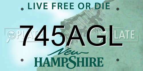 745AGL New Hampshire License Plate