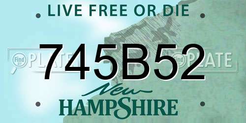 745B52 New Hampshire License Plate