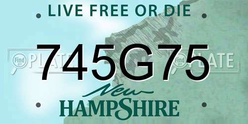 745G75 New Hampshire License Plate