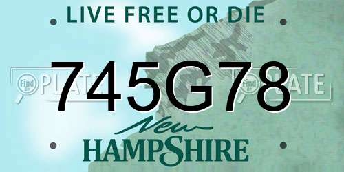 745G78 New Hampshire License Plate