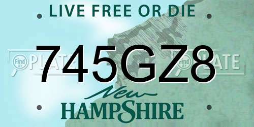 745GZ8 New Hampshire License Plate