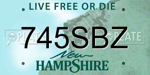 745SBZ New Hampshire License Plate