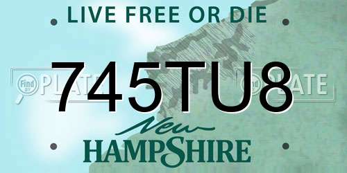 745TU8 New Hampshire License Plate
