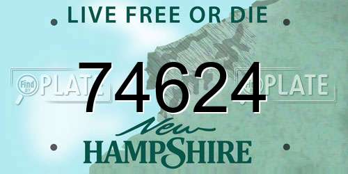 74624 New Hampshire License Plate