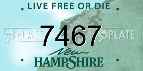7467 New Hampshire License Plate
