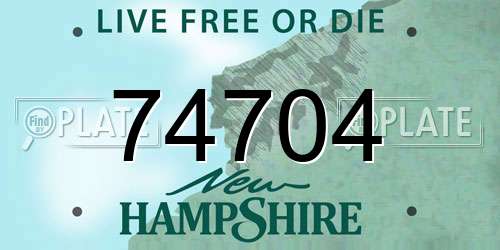 74704 New Hampshire License Plate