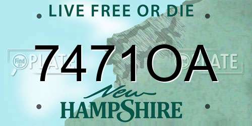 7471OA New Hampshire License Plate