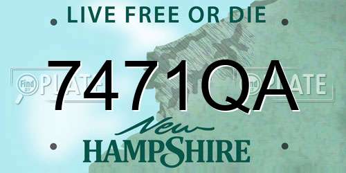 7471QA New Hampshire License Plate