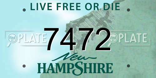 7472 New Hampshire License Plate