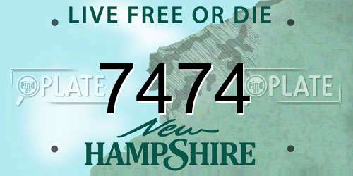 7474 New Hampshire License Plate