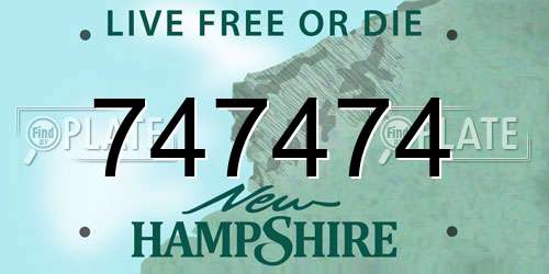 747474 New Hampshire License Plate