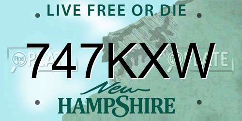 747KXW New Hampshire License Plate