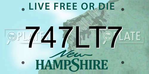 747LT7 New Hampshire License Plate