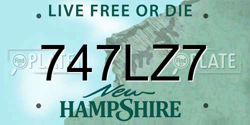 747LZ7 New Hampshire License Plate