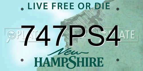 747PS4 New Hampshire License Plate