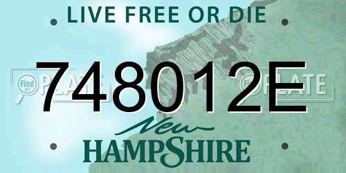 748012E New Hampshire License Plate