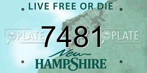 7481 New Hampshire License Plate
