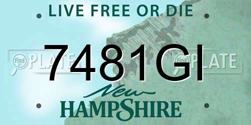 7481GI New Hampshire License Plate