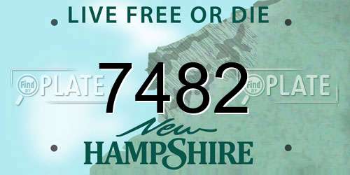 7482 New Hampshire License Plate