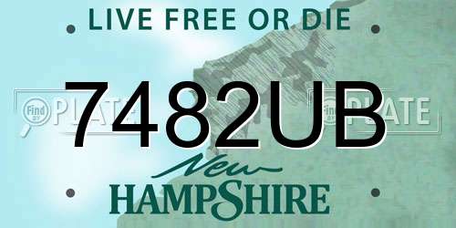 7482UB New Hampshire License Plate