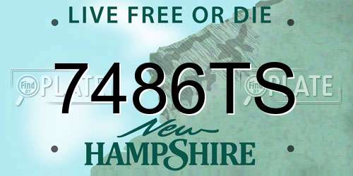 7486TS New Hampshire License Plate