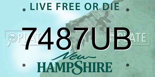 7487UB New Hampshire License Plate