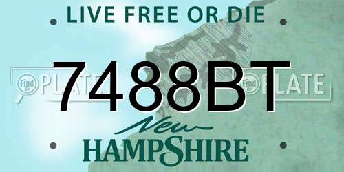 7488BT New Hampshire License Plate