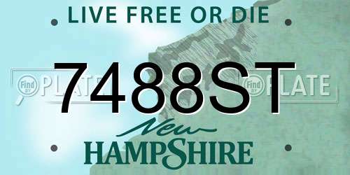 7488ST New Hampshire License Plate