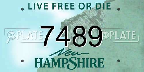 7489 New Hampshire License Plate