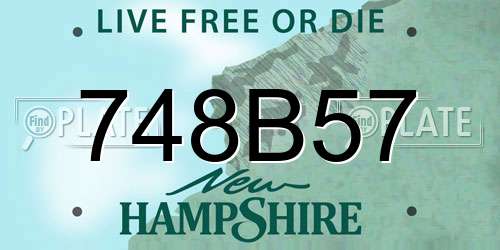 748B57 New Hampshire License Plate