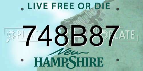 748B87 New Hampshire License Plate