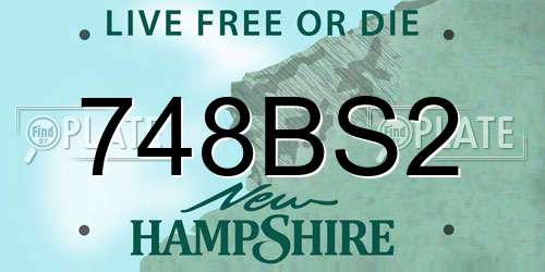 748BS2 New Hampshire License Plate
