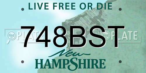 748BST New Hampshire License Plate