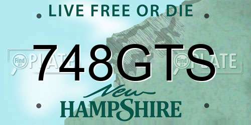 748GTS New Hampshire License Plate