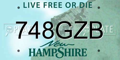 748GZB New Hampshire License Plate