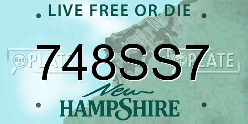 748SS7 New Hampshire License Plate