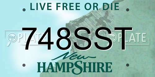 748SST New Hampshire License Plate
