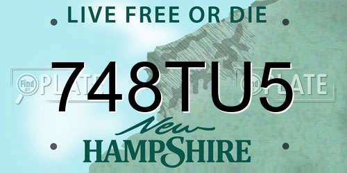 748TU5 New Hampshire License Plate