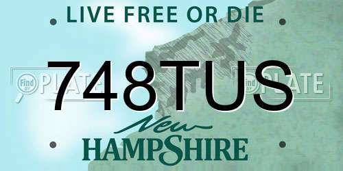 748TUS New Hampshire License Plate